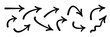 © Maksim - Hand drawn curved arrows . Sketch doodle style. Collection of vector pointers.