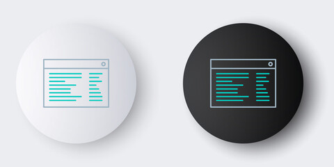 Line Software, web developer programming code icon isolated on grey background. Javascript computer script random parts of program code. Colorful outline concept. Vector.