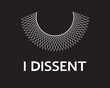 I Dissent vector concept on black. Dissent lace collar and white lettering isolated. 