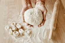 Hands Kneading Dough, Baker, The Baker's Hands, Dough, Hands In The Flour, Dumplings, Handmade Dumplings, Ravioli