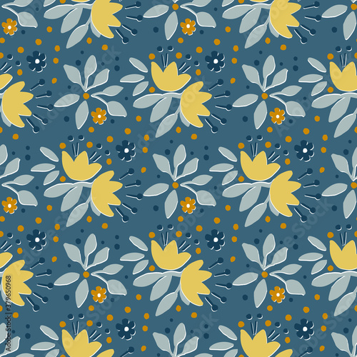 Tela Seamless pattern with yellow flowers