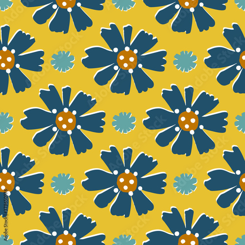 Fotografia Hand drawn flowers seamless pattern