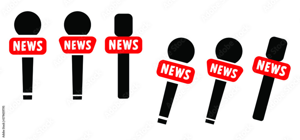 Stream Broadcast press Live news microphone icon Vector speech design ...