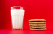 glass of milk and cookies, Christmas and New Year.