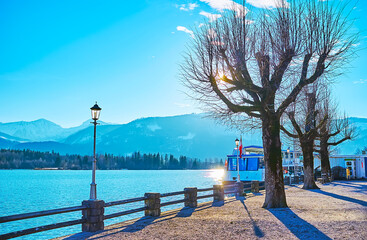 Poster - Lazy walk by Wolfgangsee lake, St Wolfgang, Salzkammergut, Austria