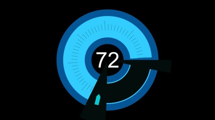 Wall Mural - Animated speed meter with scale up to 250 points represented with whole numbers.