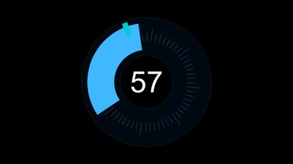Wall Mural - Animated circular speed meter with scale up to 200 points represented with whole numbers.