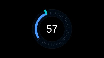 Wall Mural - Animated circular speed meter with scale up to 200 points represented with whole numbers.