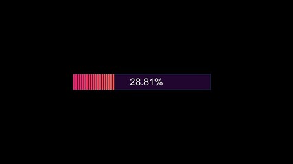Wall Mural - Progress meter in shape of rectangle with vertical bars and process represents in percentage up to 100 percentage.