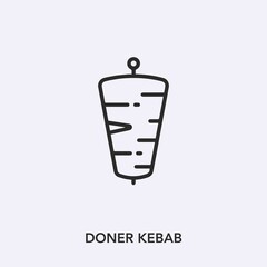 Poster - doner kebab icon vector. Linear style sign for mobile concept and web design. doner kebab symbol illustration. Pixel vector graphics - Vector.