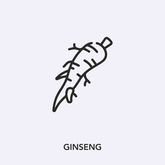 Poster - ginseng icon vector. Linear style sign for mobile concept and web design. ginseng symbol illustration. Pixel vector graphics - Vector.	