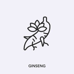 Poster - ginseng icon vector. Linear style sign for mobile concept and web design. ginseng symbol illustration. Pixel vector graphics - Vector.	
