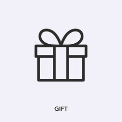 Poster - gift icon vector. Linear style sign for mobile concept and web design. gift symbol illustration. Pixel vector graphics - Vector.