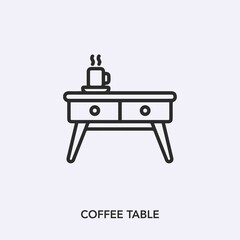 Poster - coffee table icon vector. Linear style sign for mobile concept and web design. coffee table symbol illustration. Pixel vector graphics - Vector.