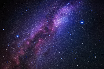 space background with night starry sky and milky way. dark blue nebula