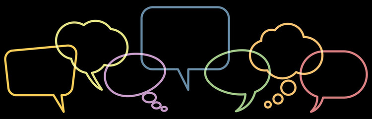 Wall Mural - colored speech bubbles in a row