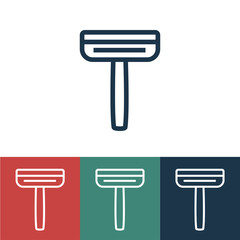 Poster - Linear vector icon with razor