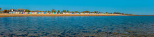 A Panorama View Towards The Shore And Beach At West Mersea, UK In The Summertime