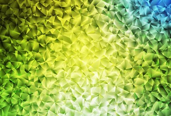 Light Green, Yellow vector shining triangular backdrop.