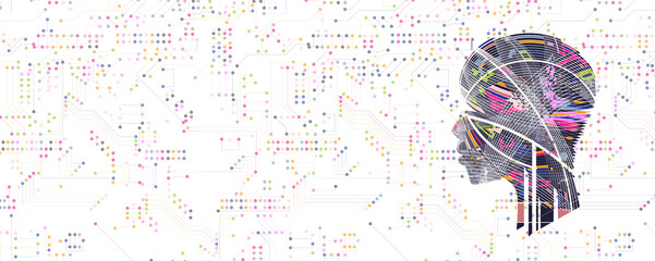 Artificial intelligence. Technology web background. Virtual concept