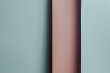 Poster - Pink and blue pastel flat lay background with sharp layers and shadows with copy space gender