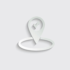 Poster - paper map point icon. GPS icon