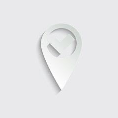 Poster - paper map point icon. GPS icon