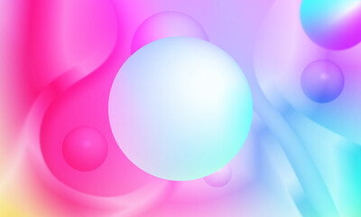 Poster - Colorful fluid gradient, light bubbles poster wallpaper background.