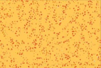Poster - light yellow, orange vector background with bubbles.