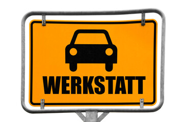 Canvas Print - Autowerkstatt Wegweiser