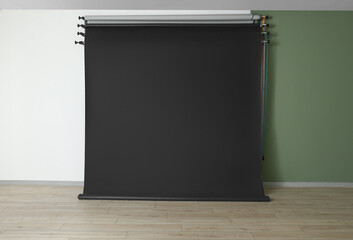 Wall Mural - Dark backdrop in modern photo studio