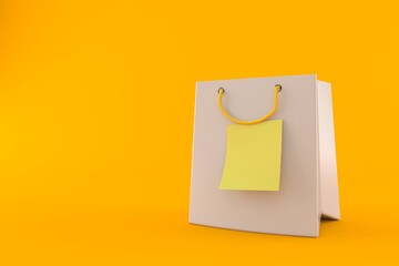 Poster - Shopping bag with blank yellow sticker