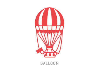 Poster - Balloon - vector icons set on white background.