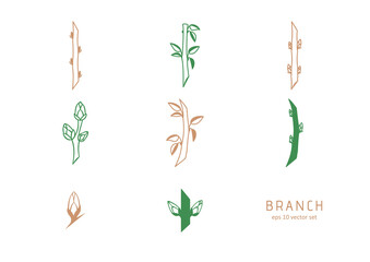 Poster - Branch - vector icons set on white background.