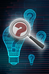 Poster - 3d rendering question mark search