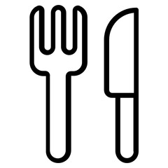 Canvas Print - 
Flat icon of fork and knife showing kitchen utensils
