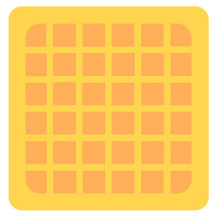 Poster - 
A batter dough patterned cookie known as waffle, flat icon art
