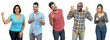 © Daniel Ernst - 5 pointing and cheering african and latin american adult people