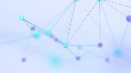 Poster - Abstract 3d render, network concept, light background design, 4k animation