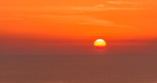 Orange Sunset Over The Sea