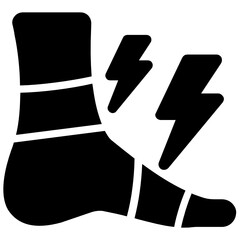 Sticker - 
An icon design of foot injury, editable vector 
