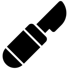 Sticker - 
A surgical knife, cutter icon in flat vector design
