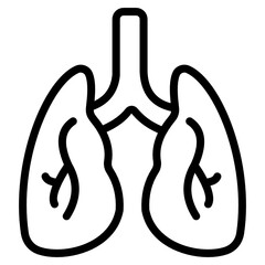 Sticker - 
Human respiratory organ, lungs icon in flat design 
