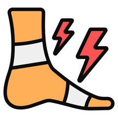 Sticker - 
An icon design of foot injury, editable vector 
