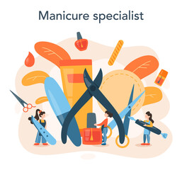 Wall Mural - Manicurist service concept. Beauty salon worker. Nail treatment