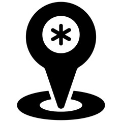 Sticker - 
A navigation map pointer with medical sign to track hospital location
