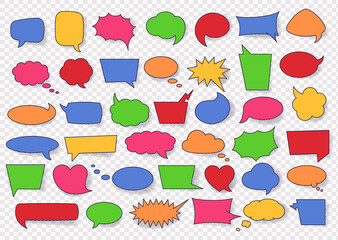 Aufkleber - speech bubble with dotted shadow and space for phrases set.