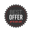 © Yuliia Osadcha - Best offer black round starburst sticker for black friday and cyber monday discount advertising campaign.