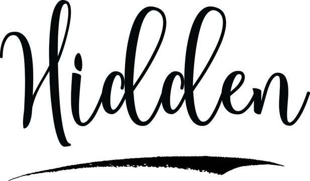 Hidden Calligraphy Handwritten Typography Text on
White Background
