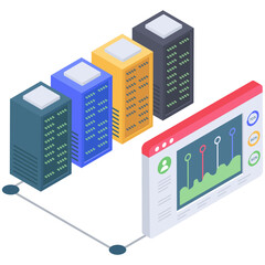 Wall Mural - data network icon isometric design